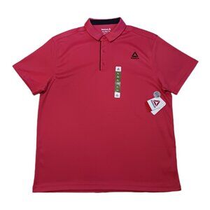 Reebok Delta Polo Shirt Athletic Performance Mens Size XL Golf Polo Baked Apple